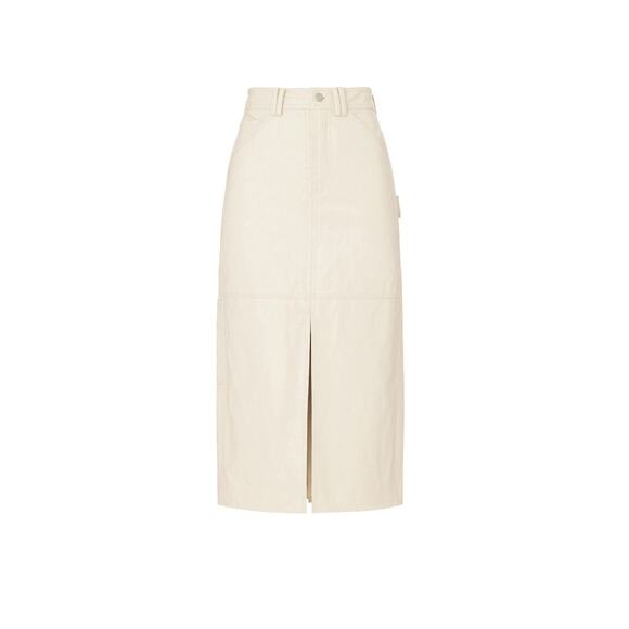 A.L.C Women's Faux Leather Alden Skirt Cream Size 6 - Picture 5 of 12